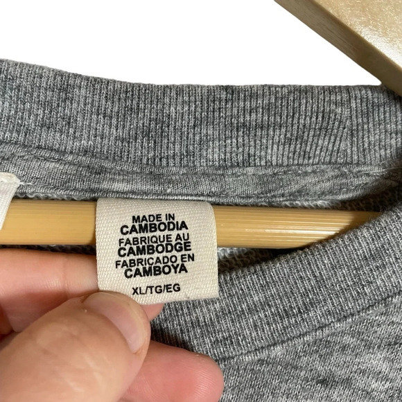 Levi’s Logo Trim Pullover Crewneck in Grey/Black Size XL - Picture 10 of 12